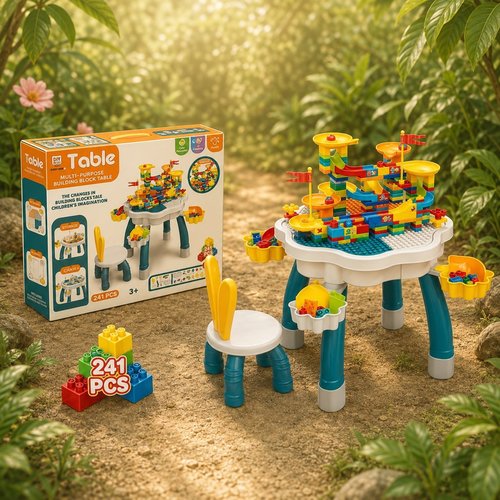 Multi-purpose table with chair for children (241 pieces)