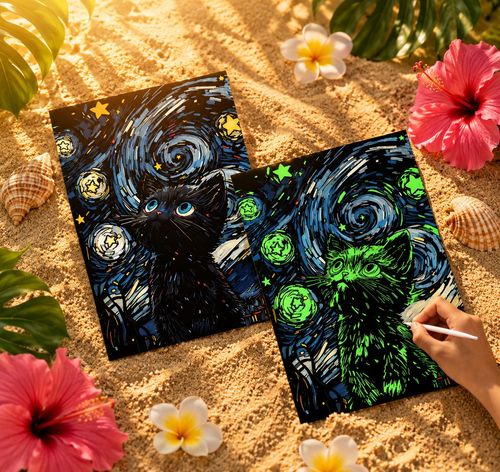 van gogh scratch arts black cat