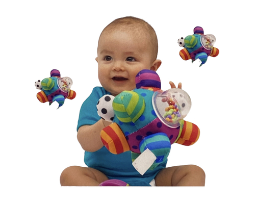 Baby Pure Cotton Bumpy Grasp Stuffed Ball Toy - لعبة كرة محشوة من القطن الخالص للأطفال     مفيدة للطفل في تنمية الدماغ  والتواصل العضلي البصري   العمر منذ الولادة الى سنتين