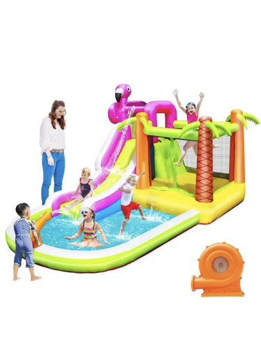 Water flamingo bouncy - Water bouncy

 

For children from two to 14 years old

 

Note: The weight of the child does not exceed
50 kg

 

Length measures 4 meters and 20 cm

 

The width is 2 meters and 80 cm

 

Height 2 meters 20 cm