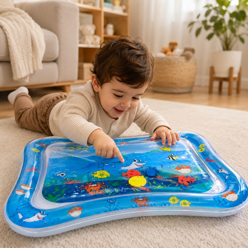 Tummy Time Water Mat,Inflatable Baby Play Mat for Newborn Infant 3 to 24 Month Boy Girl,Promoting Ba