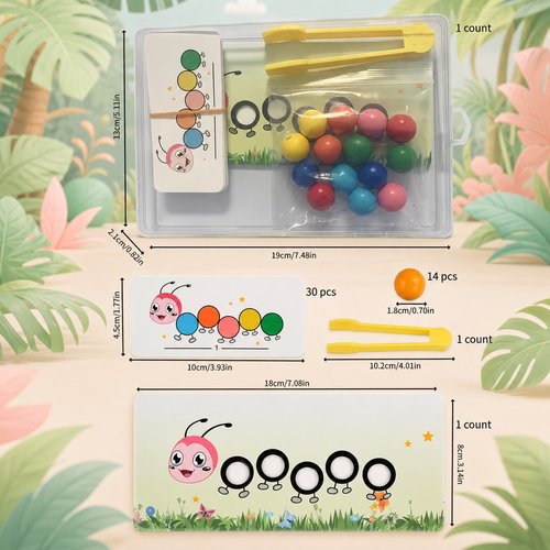 for CATERPILLAR Sorting Beads Toy, Exercises Fine Motor Skills and Focus