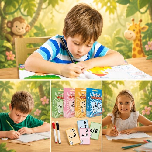 Math Flash Cards for Kids, Educational Flash Cards, Multiplication and Division Flash Cards