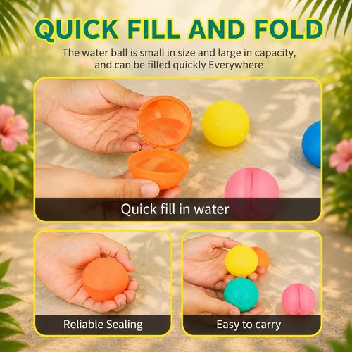 Reusable Water Balloons, Refillable Water Balloons For Kids Adults  Water Games Toy, Pool Beach Toys