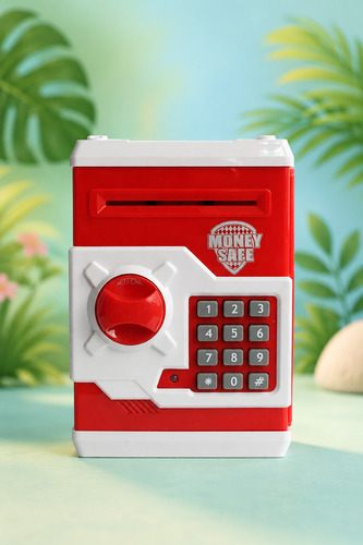 creation money safe ATM with Password and electronic lock, Piggy Bank for Kids Coin Bank (Red)