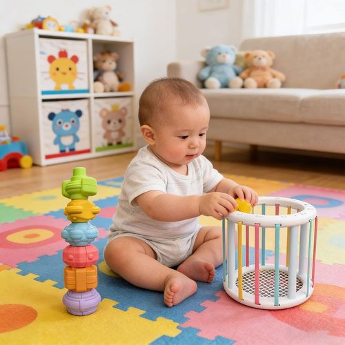 Sensory cubes for sorting shapes,child's  an educational toy
