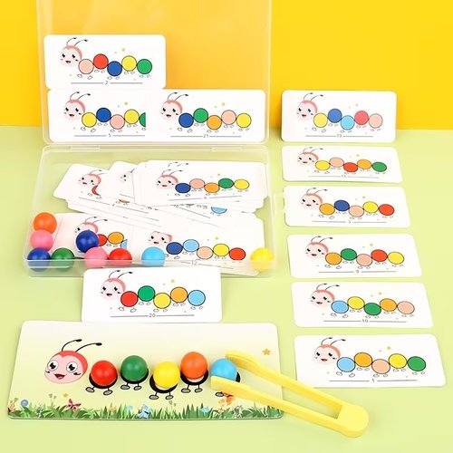 for CATERPILLAR Sorting Beads Toy, Exercises Fine Motor Skills and Focus