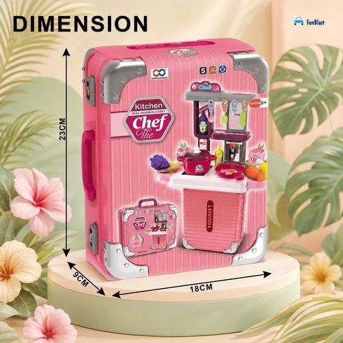 FunBlast Kitchen Set for Kids Toy with Carry Case - Pretend Play Toys for 3+ Girls, Boys, Cooking
