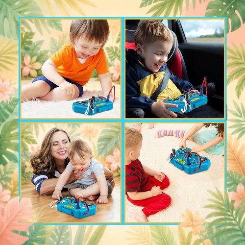 Toddler Toys LED Busy Board,Montessori Toy for 1-3 Year Old, Kids Sensory Board, Light Switches