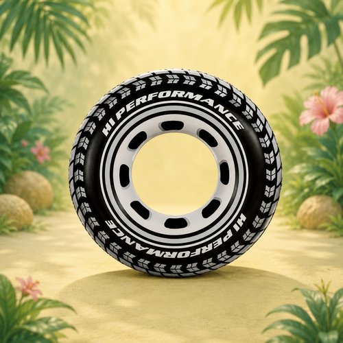 Giant Tire Inflatable Floating Swimming Tube Tyre Adult Swimming Ring(9 + Years Up)(Size - 80 cm)