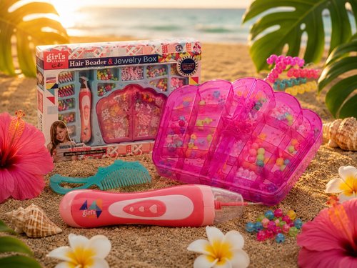 Hair bead and jewelry box for girls