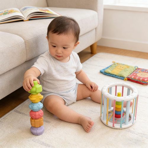 Sensory cubes for sorting shapes,child's  an educational toy
