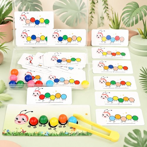 for CATERPILLAR Sorting Beads Toy, Exercises Fine Motor Skills and Focus