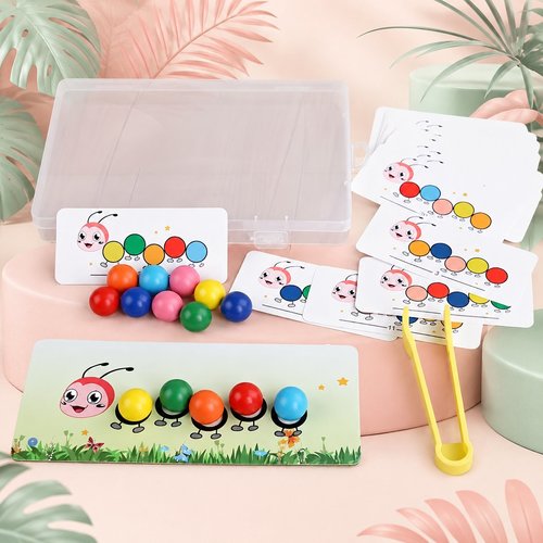for CATERPILLAR Sorting Beads Toy, Exercises Fine Motor Skills and Focus