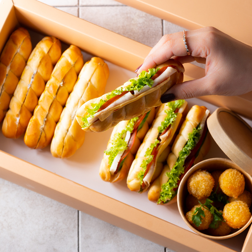 Sandwiches - box contains 8 pcs of mix sandwiches with potato balls