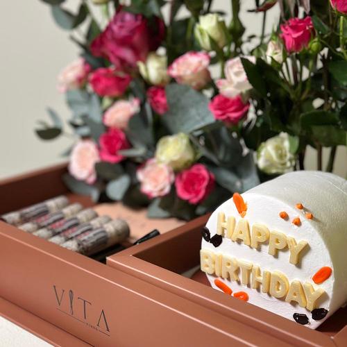 five - Box containing mix flower and cake with amount of money as per request