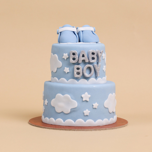 Fan - A box that contains a blue cake.