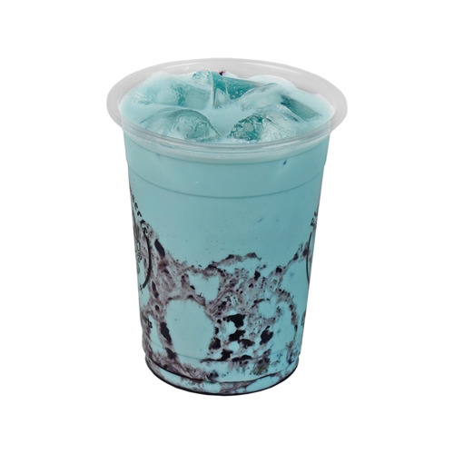 Blueberry Bubble Tea - A cold fruity drink with a tea base shaken with tapioca pearl with blueberry flavor