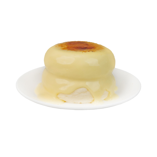 Japanese Pancake - creme brulle - a souffle Japanese pancake with creamy custard sauce torched with calamerize sugar.