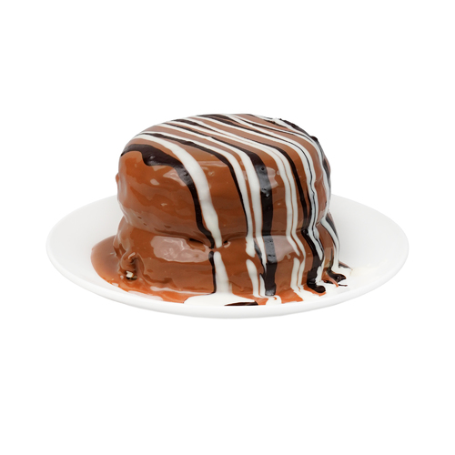 Japanese pancake belgian - a souffle tender japanese pancake sauced with belgian milk chocolate drizzled with dark and white belgian chocolate