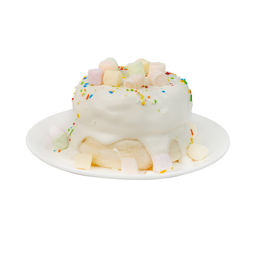 Japanese Pancake - Kids choice - A souffle Japanese pancake sauced with cream cheese sauce topped with sprinkles and assorted marshmallow.