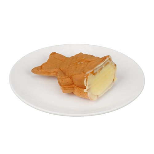 Fluffy Desserts - Taiyaki Waffle - Custard - made on-site in a sizable spinning fish shaped mold filled with vanilla custard spread.