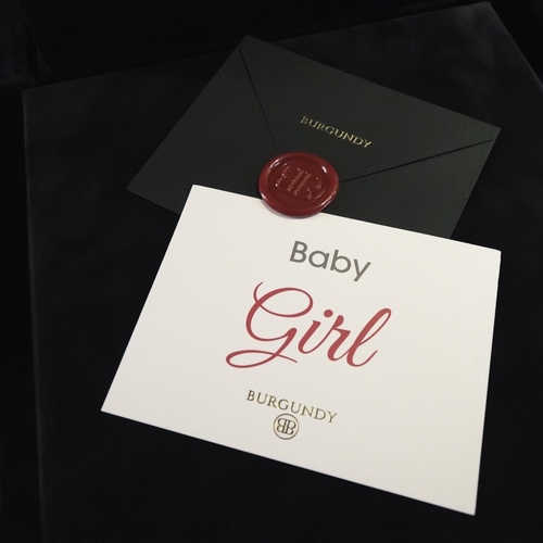 Baby Girl Card - Baby Girl Card. it doesn’t include the Burgundy envelope.