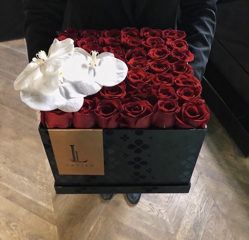 Lavish Flowers - Signature Box with Orchids - Signature Box with Orchids.