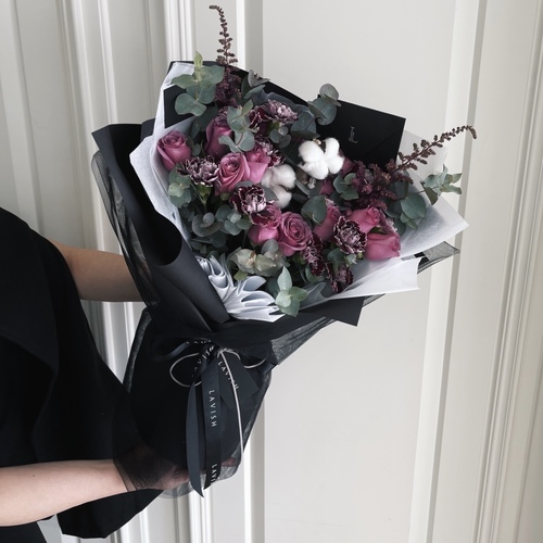 Lavish Flowers - Purples - Elegant Hand Bouquet.