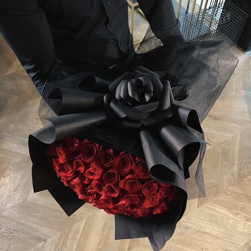 Lavish Flowers - The Original - The Original Bouquet contains 55-60 roses with a large paper rose.