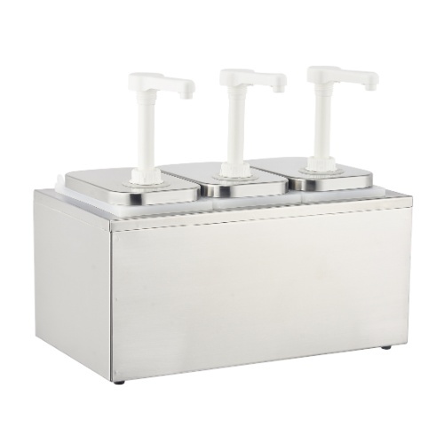 Three sauce Dispenser With Pump 3*1liter C#326 - Pump Sauce
Three basins of 1 liter capacity for each basin
 Dimensions 250 * 200 * 330 mm
 High quality