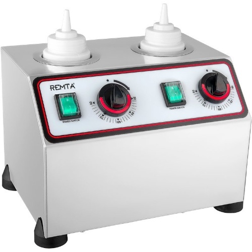 Electric Double Sauce Warmer C#41 - Sauce heater
2 bottles capacity
Power 200W 
Dimensions: 310 * 220 * 310 mm
 Made in Turkey
 Brand Remta