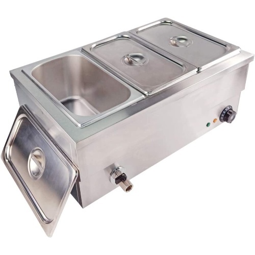 Electric Bain Marie 3 Gn Containers C#484 - Food Heater Ben Merry Electric 
Stainless steel body and bowls Power 1500 watts Dimensions: 560 * 380 * 230 mm. High quality made in China