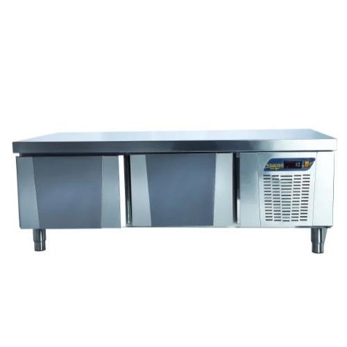 Under-Counter Snack Refrigerator – 2 Drawers C#458 - UNDER-COUNTER SNACK REFRIGERATOR - 2 DRAWERS
Stainless steel body 
Capacity 285 liters 
temperature (-2/+8 °C) Power 250W 
Dimensions 1500 * 600 * 550 mm
 Made in Turkey 
Brand N'DUSTRIO