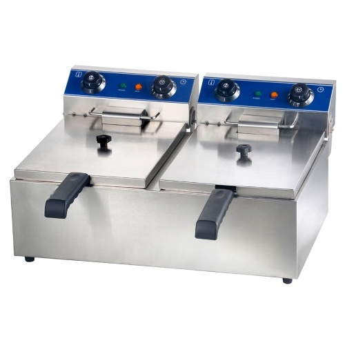 Electric Fryer 13+13 Liter C#549 - FRYER ELECTRIC 
capacity 13+13 litr 
Dimensions 590*440*290mm
 High quality
 Made in China