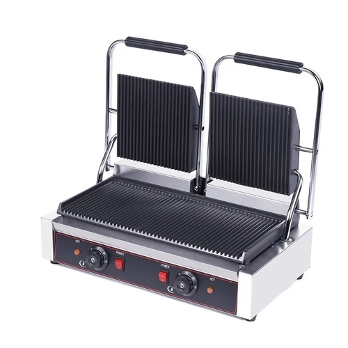 panini grill electric 2 LID #729 - Dimensions: 580*400*210mm  Volts: 220-240V/50Hz Power: 1.8+1.8KW N/W: 26Kg