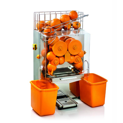 Automatic orange juicer #739 - Size:400*480*900mm HP: 220-240V/50Hz  Power:0.12KW - 0.13KWSize of orange: 40-80mm(Diameter)Output:20 Orange/Min Yield: 30%-40%N/W:55kg