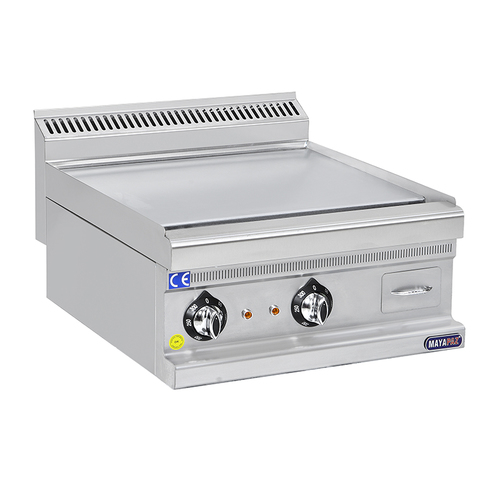 GRILL FLAT ELECTRIC  C#689 - Electric flat grill
Stainless steel body
Temperature control (50°C - 300°C).
3 phase
Power 400V-50HZ
Power 9 kW
Dimensions: 600*600*270
made in Turkey
Brand MAYAPAZ