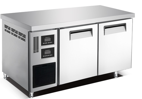 Refrigerator + Freezer 2 Doors #903 - It works as a freezer or refrigerator
220V50HZ, 
0~+10℃，-5~-20℃
Power 320 w
size: 1500*760*800mm
air cooling
S/S304 for in and out, normal white rack
Cubigel compressor, Gas: R290a,
adjustable standing , Big controller,