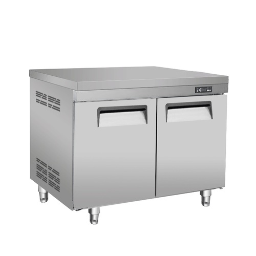 Two door under counter back bar #909 - Two door under counter back bar
220V50HZ
+2~+10℃
Power 360 w
size:1200×760×800mm
air cooling
S/S304 for in and out, normal white rack
Cubigel compressor, Gas: R290a,
adjustable standing , Big controller,