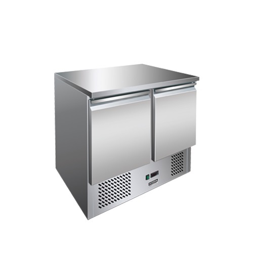 two doors under counter #911 - two doors under counter 
220V50HZ
 +2~+10℃
Power  280 w
size：900*700*850mm
direct cooling, S/S304 for in and out
cubigel compressor, Gas:R290a