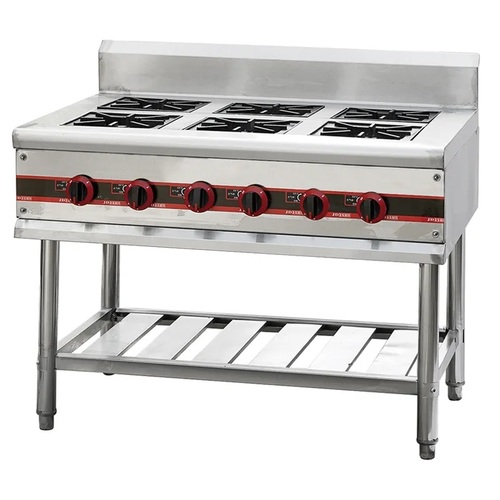 6-Burner Gas cooker #959 - Dimension:1200*870*830+150mm Gas:LPG Heat :16KW/h N/W:70kg