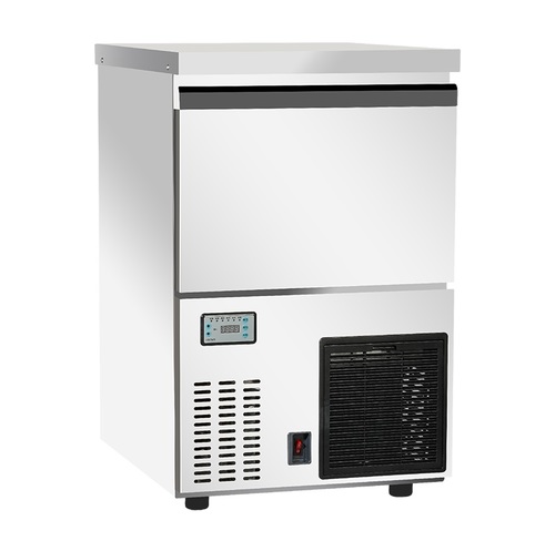 ICE MAKER -68kg #974 - Dimention 700*700*800 , Volt 220V/480W50Hz Storage30Kg  Capacity68Kg Weight 51 kg  Cooling Way Air  cooled / Air - Water Brand Western Touch