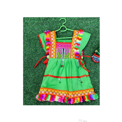 Jipsy baby dress -green and multi color’s