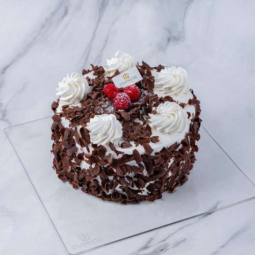 Black Forest Cake - Sponge Cake with Dark Chocolate.