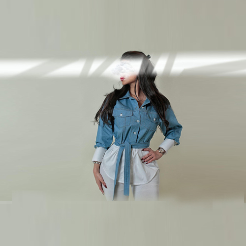 Exclusive Online Women's Clothing Store in Kuwait - J8 - Jeans shirt with belt