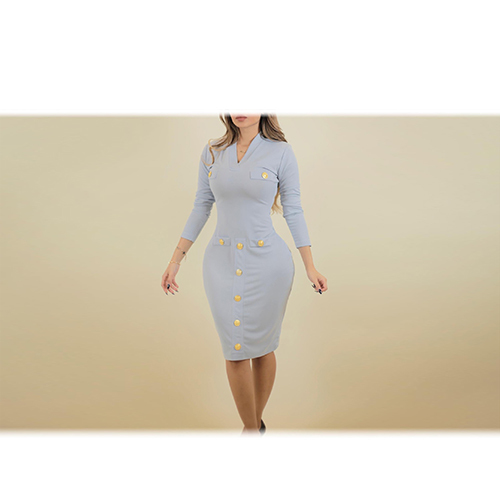 Exclusive Online Women's Clothing Store in Kuwait - stretch dress (SI 2) - Color : red ,off white ,black ,light blue ,burgundy, foshi