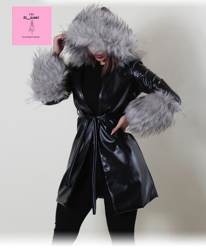 winter leather jacket with fur