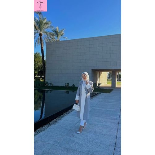 جاكيت طويل مع سكارف (معطف)