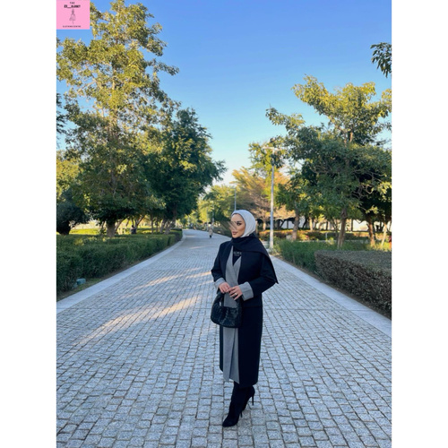 جاكيت طويل مع سكارف (معطف)